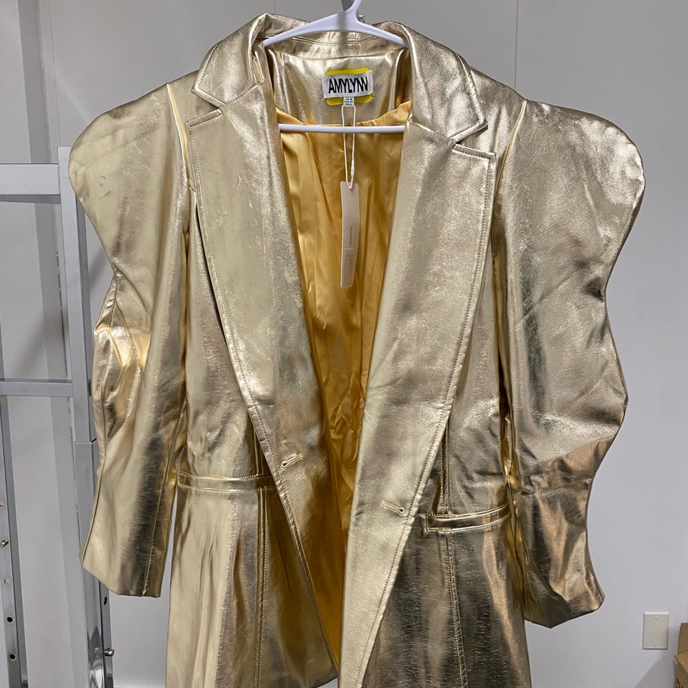 Amy Lynn Women's Metallic Gold Blazer